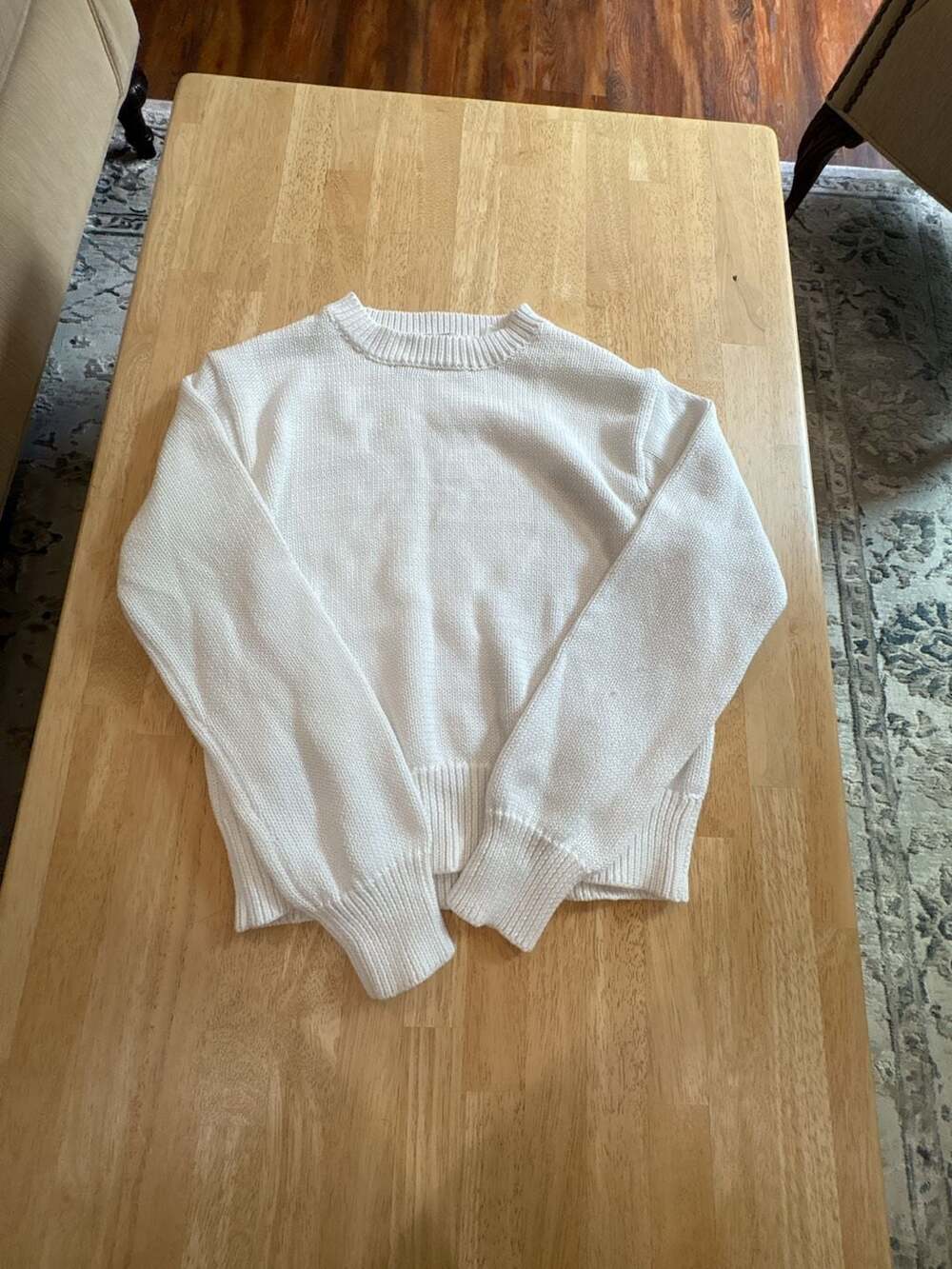 Elie Tahari Rolled Neck Cotton Sweater (Women) - Ivory, Size L/G